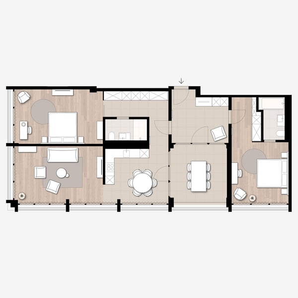 3-Zimmer Family Apartment möbliert in Cham (Zug), Papieri-Areal 7