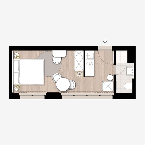 Studio Penthouse Apartment möbliert und neu renoviert in Zürich Oerlikon 7