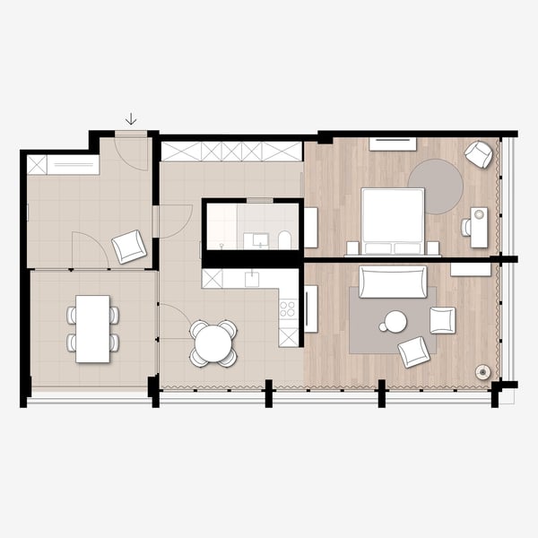 2-Zimmer Apartment Superior Suite möbiliert in Cham (Zug), Papieri-Areal 5