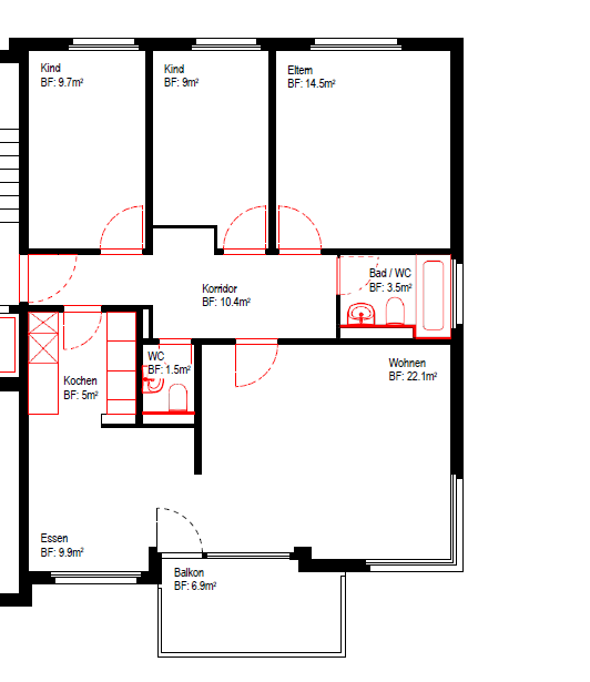 Modern saniert (2022): Helle 4.5-Zimmer-Wohnung in Wittenbach 7