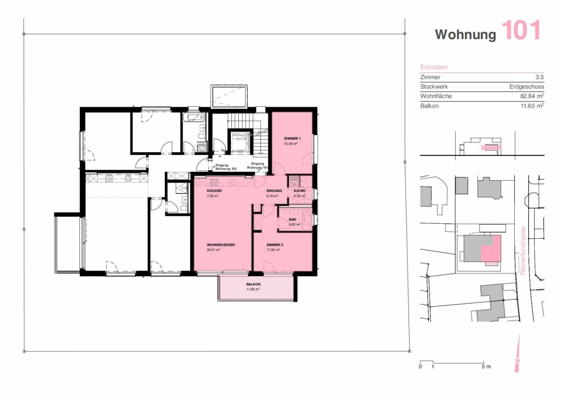 Urban leben, entspannt wohnen: moderne 3.5 Zimmer Eigentumswohnung im 1. OG