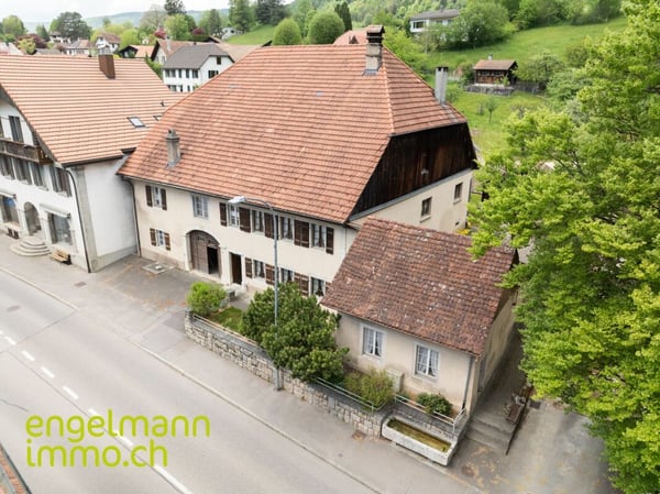 Ancienne ferme de 2 appartements avec grand terrain constructible / Ehemaliges Bauernhaus mit 2 Wohnungen und Bauparzelle 1