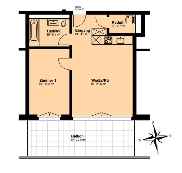 Moderne Wohnung mit grosszügigem Grundriss und sonnigem Balkon 7