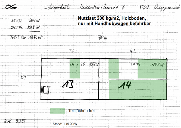 792 m2 günstige Lagerfläche im 1. OG, 200 kg/m2 8