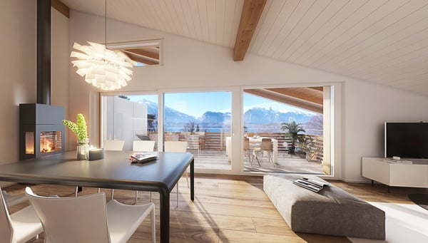 Neubau 4.5 Zimmer-Dachwohnung in Gunten 2