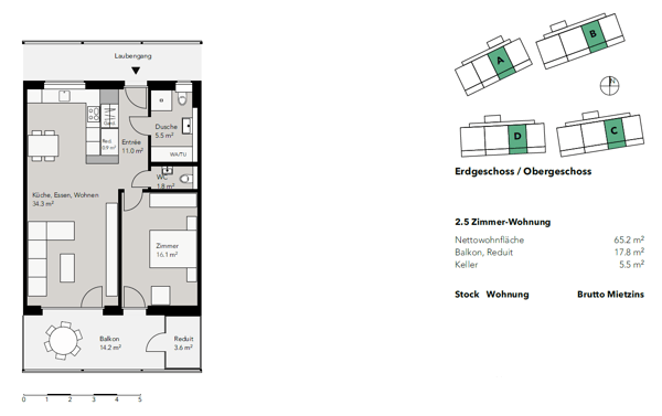 Schöne 2.5 Zimmer Wohnung an ruhiger Lage 2