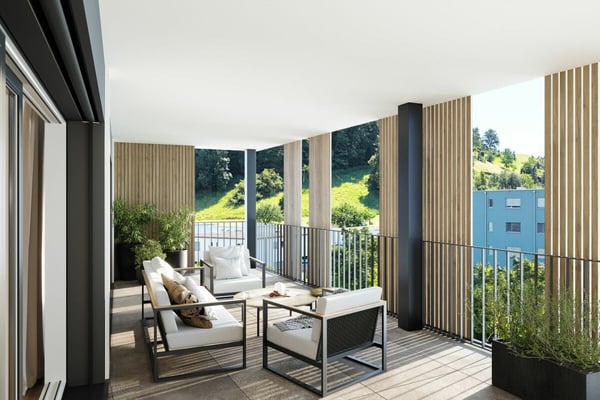 Letzte Neubau-Gartenwohnung: 3.5 Zimmer auf 105 m2 und hohem Qualitäts- und Ausbaustandart, sowie 26 m2 gedeckte Terrasse und eigenem Gartenanteil 3