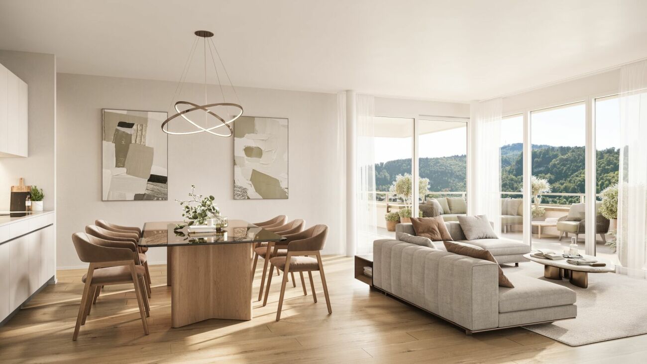 Modernes Attikawohnen mit viel Licht und Weite