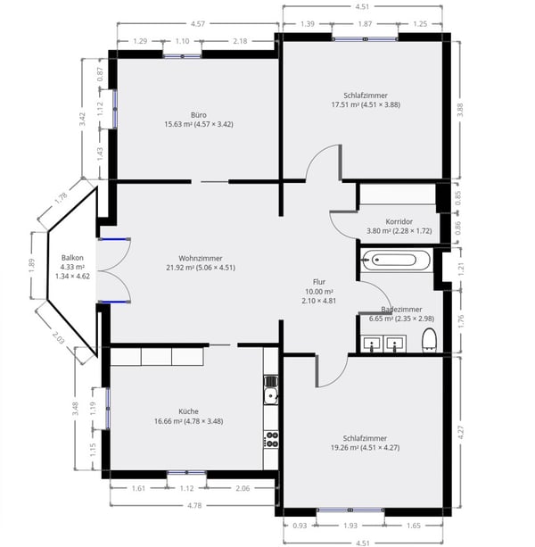 4.5 Zi-Wohnung im 1. OG direkt am Bahnhof 11