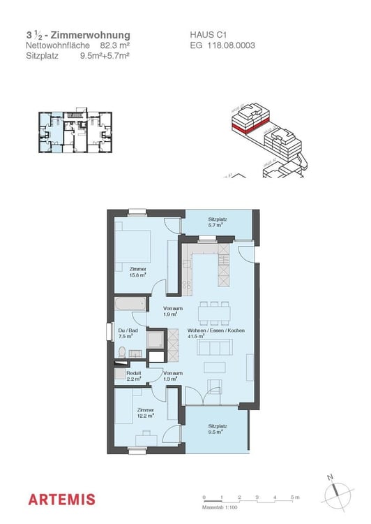 Grosszügige 3.5-Zimmerwohnung im Erdgeschoss 3