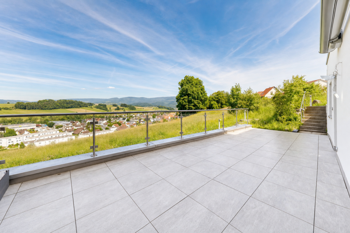moderne Wohnung mit wundervoller Terrasse und Carport für zwei Fahrzeuge