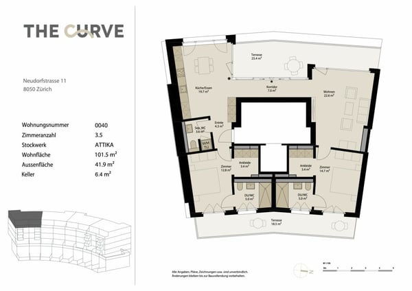 Exklusive Attikawohnung mit zwei Sonnenterrassen 7