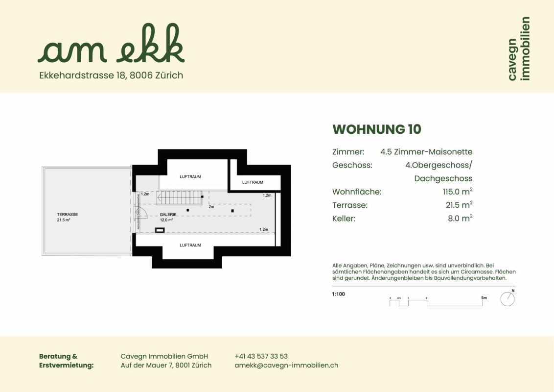 Exklusive 4.5-Zimmer-Maisonette mit privater Dachterrasse und Weitblick