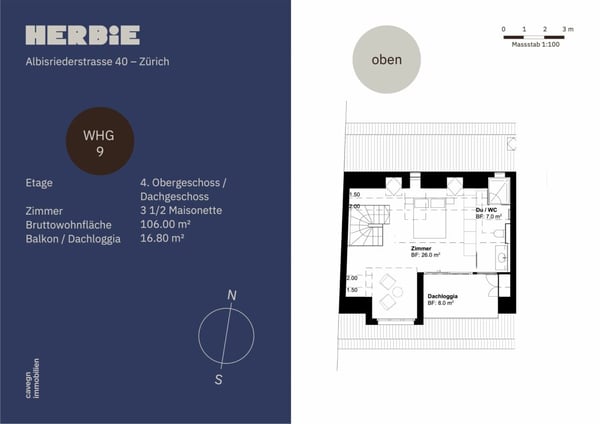 Urban & naturnah: Maisonette-Wohnung im HERBIE Wiedikon 13