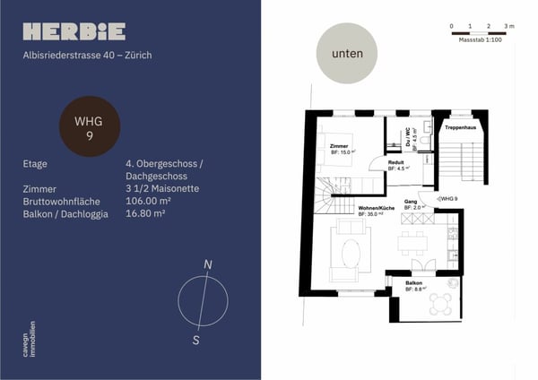 Urban & naturnah: Maisonette-Wohnung im HERBIE Wiedikon 12