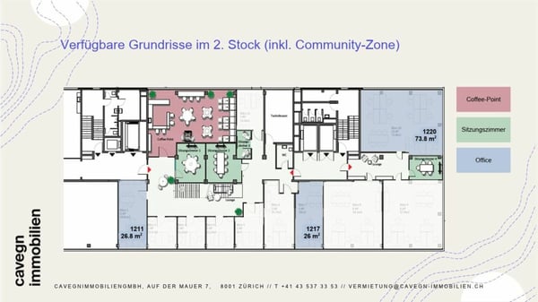 Work smart in Regensdorf - flexible Büroflächen mit Community Zone 12