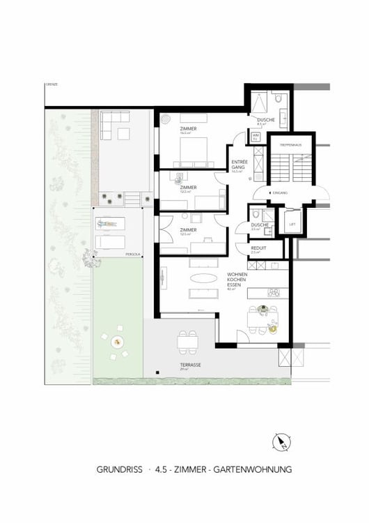 ruhige 4.5 Zimmer Gartenwohnung mit Stil und Weitblick 16