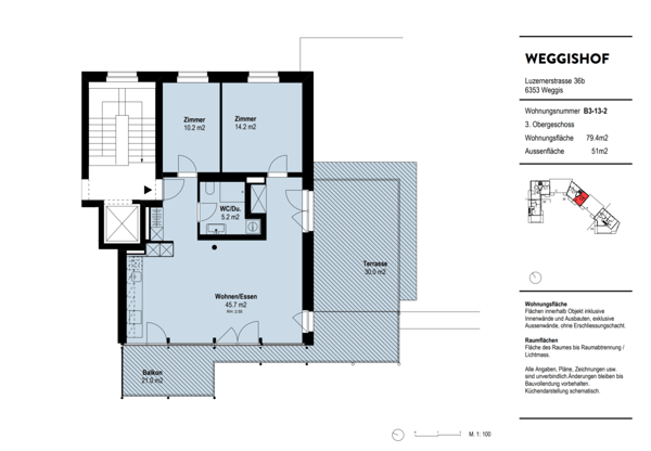 Neuwertige 3.5 Zimmer-Attikawohnung mit See- und Bergpanoramasicht 9