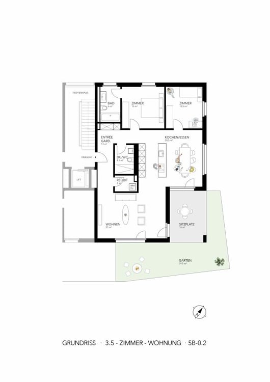 Neubau 3.5 Zimmer-Gartenwohnung mit Blick zur Rigi 9