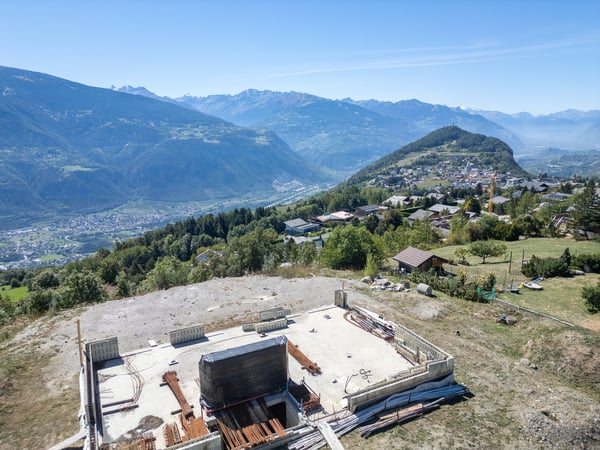 6000.Vue panoramique / Projet Chalet à vendre à Sergnou /Crans-Montana 2