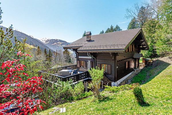 Magnifique chalet niché dans un oasis de verdure avec vue sur les montagnes 2