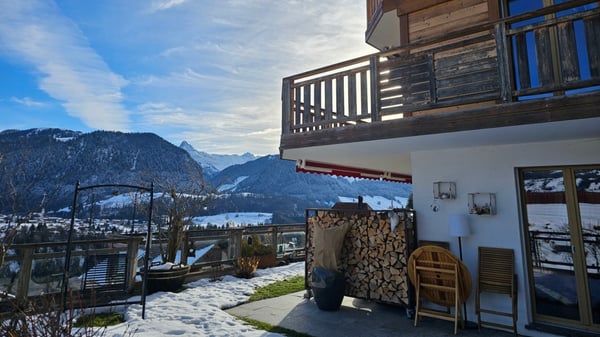 confortable 1.5 pièces avec jardin - authenticité et modernité en Gruyère