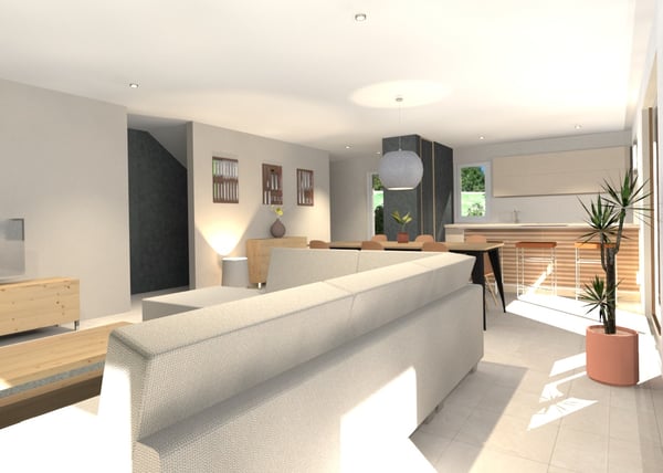 A vendre à Sugiez villa mitoyenne de 5.5 pièces de 116 m2 avec 120 m2 de terrain 3