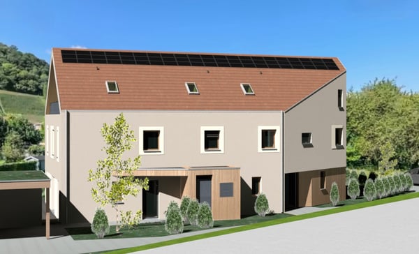 A vendre à Sugiez villa mitoyenne de 5.5 pièces de 116 m2 avec 120 m2 de terrain 2