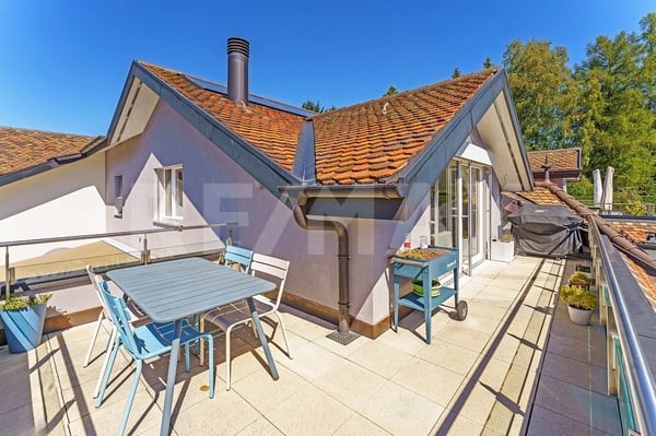 Dans PPE de standing, 3.5 pièces, vaste séjour, hauts plafonds, terrasse sud et jardin arboré 6