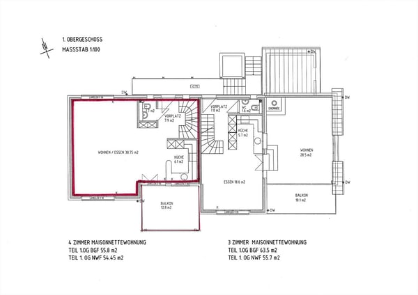 Stilvolle 4.0-Zimmer-Maisonette mit Galerie & Balkon 8