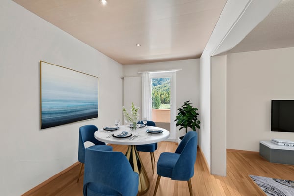 Ideal aufgeteilte 1.5-Zimmerwohnung mit zwei Balkonen in Champfèr 2