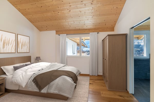 Erstbezug oberhalb von Schiers: alpine Ferienwohnung im Dachgeschoss 2