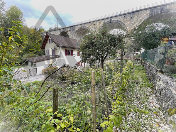 Couvet, belle maison familiale de 4 appartements avec jardins et terrasses au Centre-Nord du Village 25