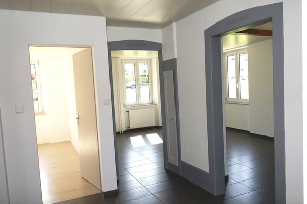 A louer charmant appartement de 3,5 pièces au rez-de-chaussée d'un petit immeuble 3