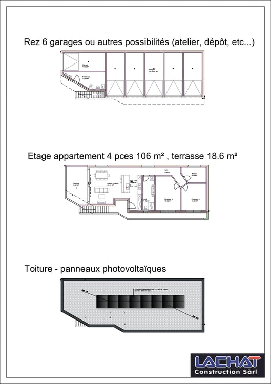 6 garages modulables et appartement de 4 pces 4