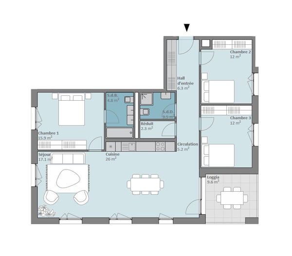 PLUS QUE 5 LOTS DISPONIBLES - Prilly Buissonnière - 4,5 PIECES 1ER ETAGE 12