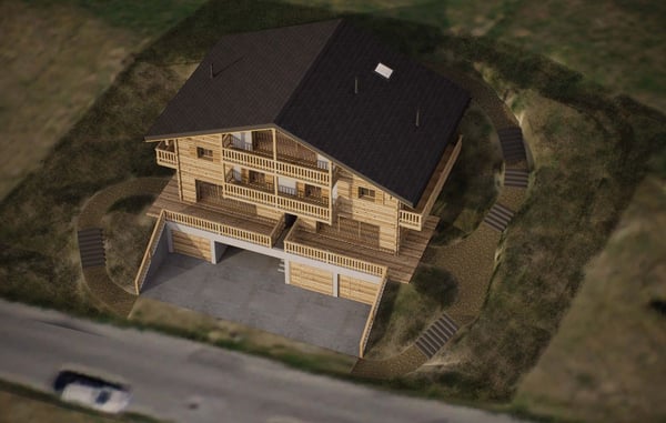 Mase - Projet de chalet de 3 appartements avec permis en force 6