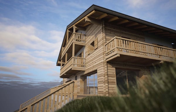Mase - Projet de chalet de 3 appartements avec permis en force 10