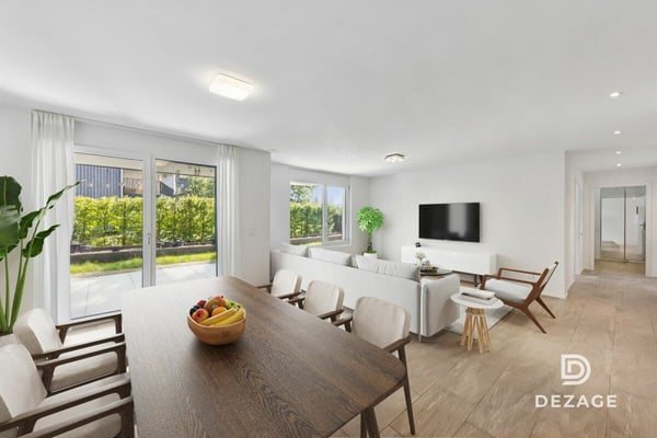 Appartement de 3,5 pièces en rez-de-jardin, idéalement situé à 5 minutes de Bulle. 2