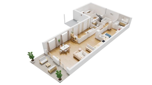 Appartement rénové de 3.5 pièces avec terrasse et espace extérieur privatif 7