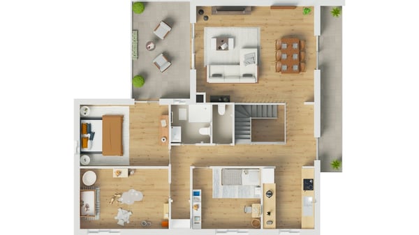Appartement en attique de 4.5 pces rénové avec 2 terrasses 8