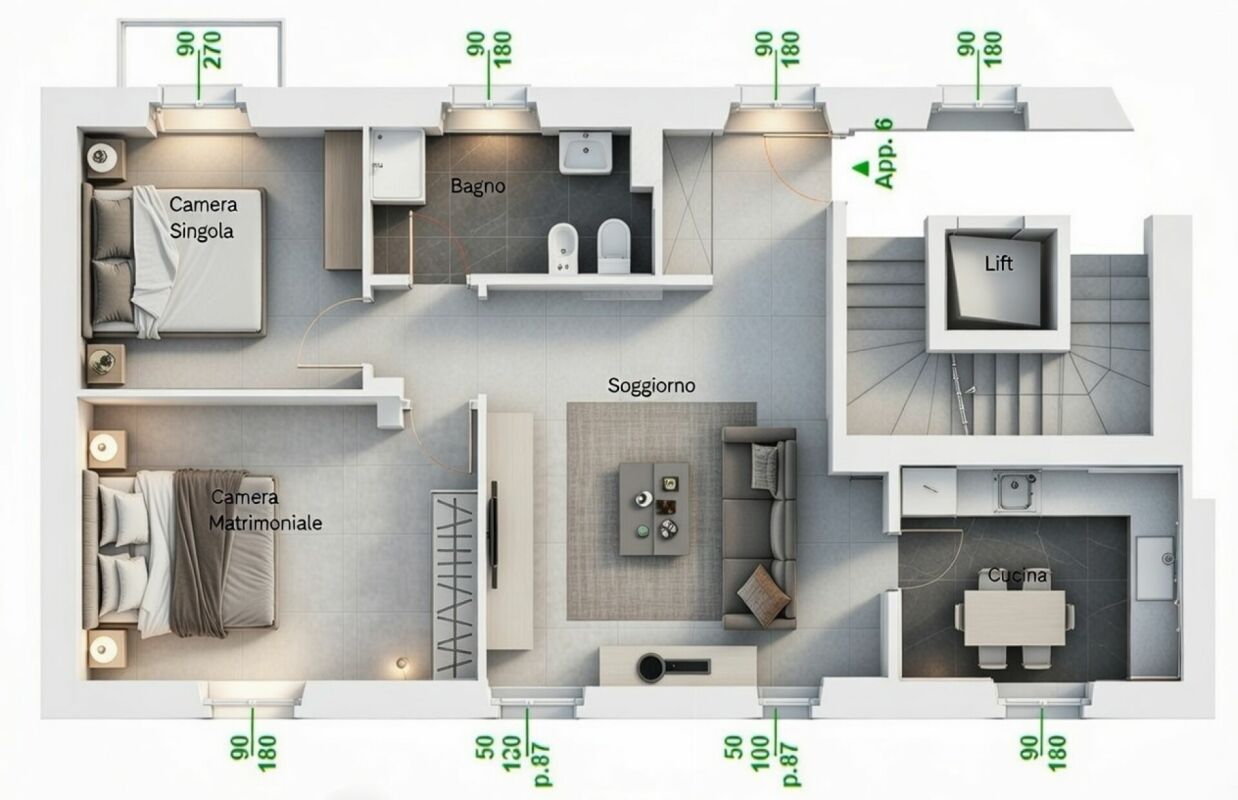 3.5 locali ristrutturato con balcone