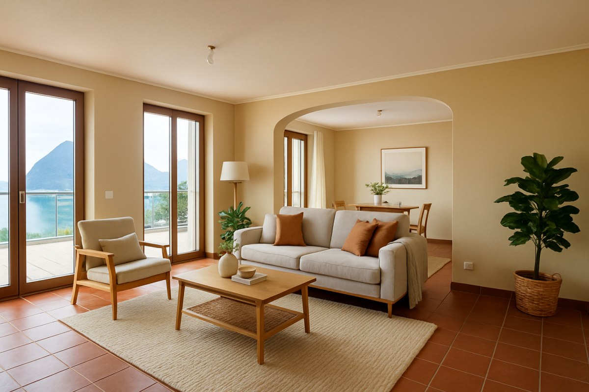 Elegante 3.5 locali con vista lago