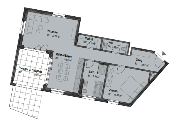 Neubau-Erstvermietung | Moderne 3.5 Zimmerwohnung mit Gartensitzplatz 7