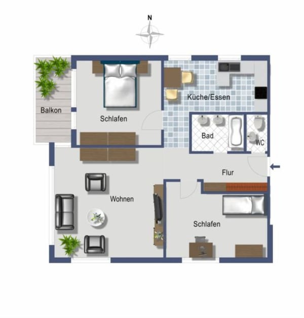 Sonnige, neu renovierte Wohnung 13