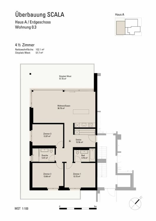 Moderne 4.5-Zimmerwohnung mit Garten di…
