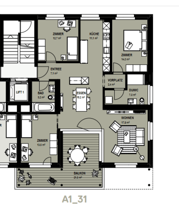 Moderne 4.5-Zimmerwohnung in familienfreundlichem Quartier zu vermieten 14
