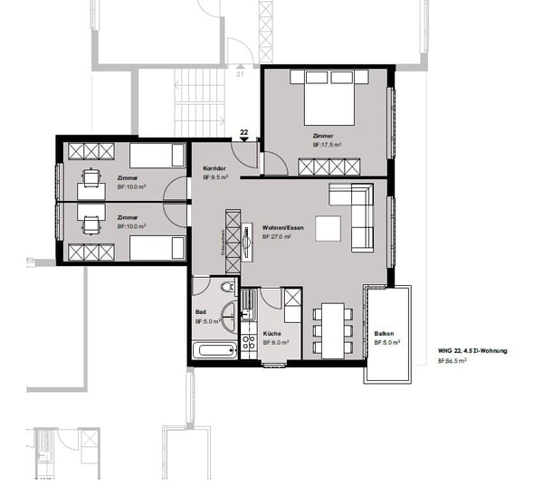 Lichtdurchflutete 4.5 Zimmerwohnung im Dachgeschoss 7