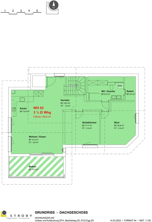 Grosse neue Dachwohnung an zentraler Lage mit Bergsicht, Garage inbegriffen 14