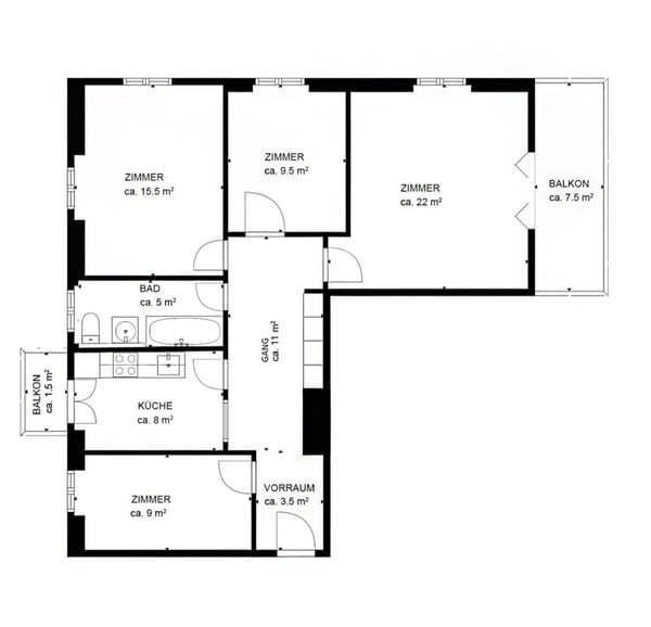 Helle 4-Zimmerwohnung an zentraler Lage in Zürich 8